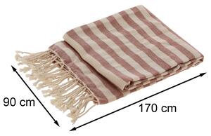 Ręcznik Hammam 90x170 cm pasy terra