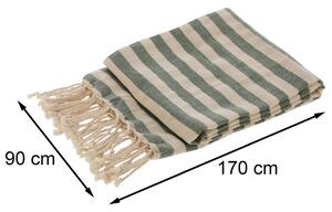 Ręcznik Hammam 90x170 cm pasy zielone