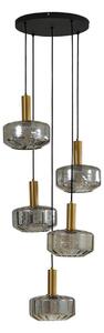 Lampa Wisząca Lindby, Hildur, ściemnialny, szary, jadalnia, szkło