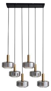 Lampa Wisząca Lindby, Hildur, ściemnialny, szary, jadalnia, szkło