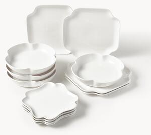 Komplet naczyń z porcelany Nera, dla 4 osób, 12 elem