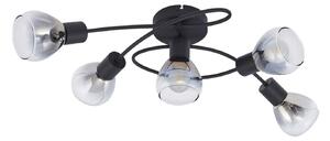 Lampa Sufitowa Lindby, Pendura, ściemnialny, szary, jadalnia, szkło, nowoczesny