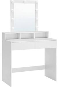Toaletka z lustrem i oświetleniem biała 80 cm GLAMOUR