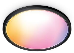 Lampa Sufitowa WiZ, SuperSlim, ściemnialny, czarny, salon, tworzywo sztuczne, nowoczesny