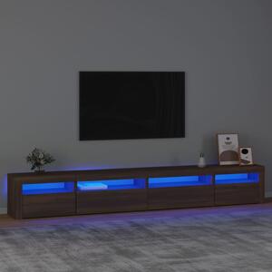 Szafka pod TV z oświetleniem LED, brązowy dąb, 270x35x40 cm