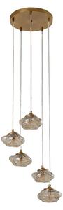 Lampa Wisząca Lindby, Piatra, ściemnialny, transparentny, salon, szkło, nowoczesny