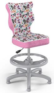 Krzesło dziecięce z wzorami i podnóżkiem Petit Grey rozmiar 4 (133-159 cm)