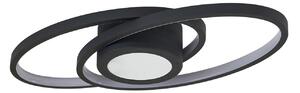Lampa Sufitowa Lindby, Thalina, ściemnialny, czarny, salon, metal, nowoczesny