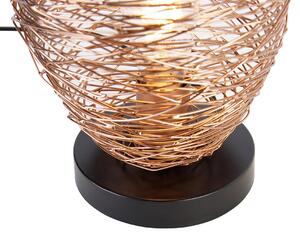 Designerska lampa stołowa miedziana 30 cm - Sarella Oswietlenie wewnetrzne