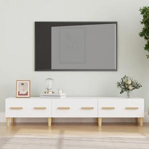 Szafka pod TV, biała, 150x34,5x30 cm, materiał drewnopochodny