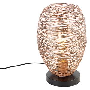 Designerska lampa stołowa miedziana 30 cm - Sarella Oswietlenie wewnetrzne