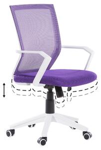 Krzesło biurowe z wysokim oparciem ciemnoniebieskie siatka fioletowe regulowane Relief Beliani