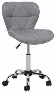 Krzesło na kółkach biurowe tkanina regulacja wysokości szare Valetta Beliani