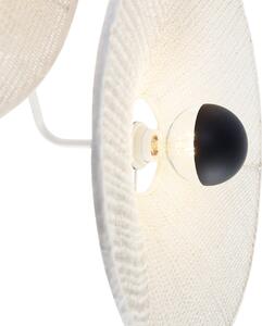 Designerski Kinkiet / Lampa scienna biały z 3 lampkami z tkaniny - Jane Oswietlenie wewnetrzne
