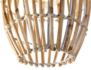 Wiejska lampa sufitowa bambusowa z białym - Canna Capsule Oswietlenie wewnetrzne