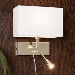 Lampa Ścienna Markslöjd, Savoy, biały, salon, tkanina | tekstylia, nowoczesny