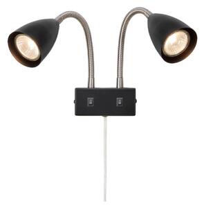 Lampa Ścienna Markslöjd, czarny, sypialnia, metal