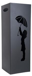 Stojak na parasolki metalowy wzór 2 czarny LOFT