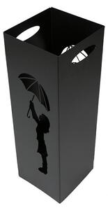 Stojak na parasolki metalowy wzór 2 czarny LOFT