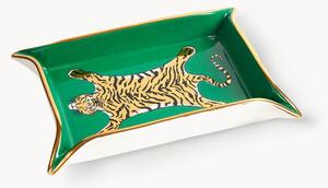 Pozłacana taca z porcelany Tiger