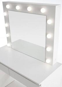 Toaletka Hollywood biała z oświetleniem