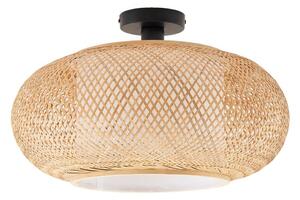 Lampa Sufitowa Lindby, Romaine, ściemnialny, drewniany, salon, bambus, dworkowy | rustykalny