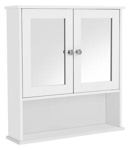 Szafka wisząca łazienkowa lustro biała 56 cm