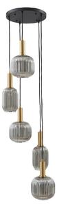 Lampa Wisząca Lindby, Doroteo, ściemnialny, szary, jadalnia, szkło, vintage