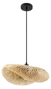 Lampa Wisząca Lindby, Eleane, ściemnialny, drewniany, salon, bambus, dworkowy | rustykalny
