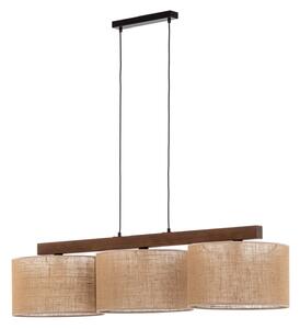 Lampa Wisząca TK Lighting, Juta, ściemnialny, beżowy, salon, tkanina | tekstylia