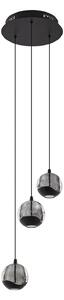 Lampa Wisząca Lucande, Hayley, czarny, salon, szkło, design