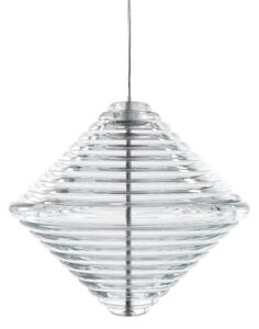 Lampa Wisząca Tom Dixon, Press Cone, ściemnialny, transparentny, salon, szkło, design