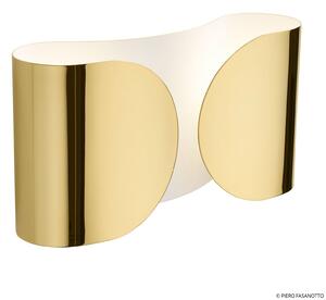 Lampa Ścienna FLOS, FOGLIO, ściemnialny, złoty | mosiężny, salon, metal, design