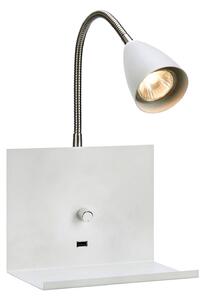 Lampa Ścienna Markslöjd, Logi, ściemnialny, biały, sypialnia, metal, nowoczesny