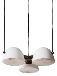Lampa Wisząca Made By Hand, Fuse Triple, ściemnialny, biały, jadalnia, szkło, design