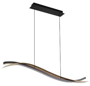 Lampa Wisząca Lucande, Alevia, ściemnialny, złoty | mosiężny, jadalnia, metal, design