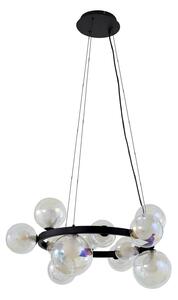 Lampa Wisząca Lucande, Marvi, ściemnialny, czarny, salon, szkło, nowoczesny