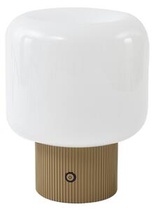 Lampa Stołowa Lucande, Katrin Palme, ściemnialny, beżowy, salon, szkło, nowoczesny
