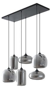 Lampa Wisząca Lindby, Marla, ściemnialny, szary, jadalnia, szkło, nowoczesny