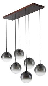 Lampa Wisząca Lucande, Veloura, ściemnialny, szary, salon, szkło, design