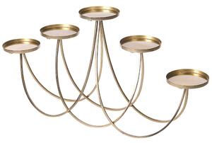 Elegancki świecznik stojak dekoracyjny metalowy na 5 świec złoty Buaran Beliani