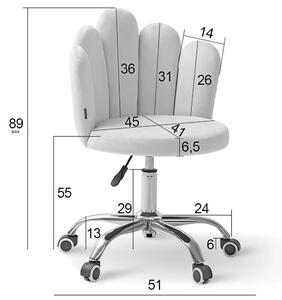 MebleMWM Krzesło obrotowe muszelka DC-6092S | Różowy welur #39 | Złote nogi | Outlet