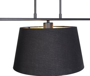 Nowoczesna lampa wisząca czarna klosz bawełniany czarny 32cm - Combi 3 Deluxe Oswietlenie wewnetrzne