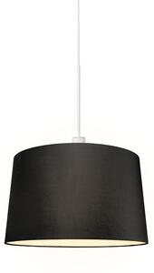 Lampa wisząca biała klosz czarny 45cm - Combi Oswietlenie wewnetrzne