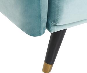 Sofa rozkładana jasnoniebieska welurowa funkcja spania drewniane nogi Vimmerby Beliani