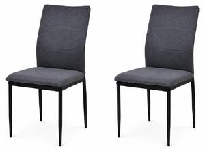 INSPIRO Krzesła IK-10 szary welur nr 40, nogi czarne – zestaw 2 szt