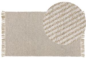 Ręcznie tkany dywan chodnik jutowy bawełniany beżowy 80 x 120 cm boho Aladag Beliani