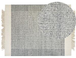 Dywan wełniany ręcznie robiony 160 x 230 cm szary ze złamaną bielą Tatlisu Beliani