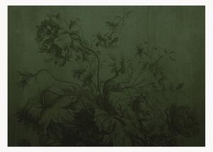 Tapeta Gradient Flowers Green
