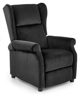 Czarny rozkładany fotel uszak - Alden 2X
